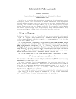 Deterministic Finite Automata - Department of Computer Science