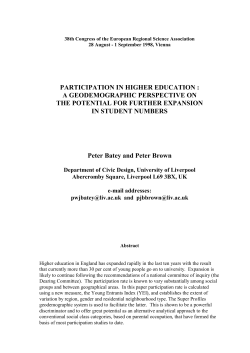 PARTICIPATION IN HIGHER EDUCATION - SRE