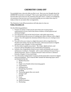 Chemistry Cook Off Information Packet - Waynesville R