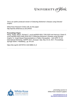 Detecting Alzheimer`s Disease using Directed Graphs