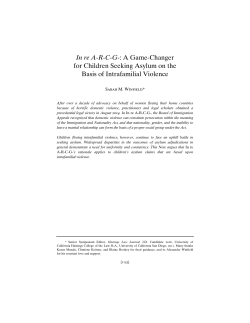 In re A-R-C-G- : A Game-Changer for Children Seeking Asylum on