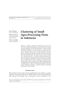 Clustering of Small Agro-Processing Firms in Indonesia