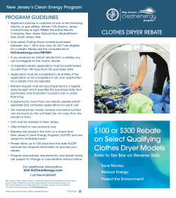 100 or $300 Rebate on Select Qualifying Clothes Dryer Models