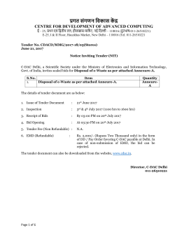 Tender Documents - C-DAC