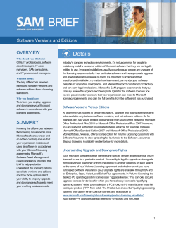 Software Versions and Editions