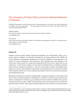 The Interplay of Public Policy and Grain Market Behavior in Ethiopia