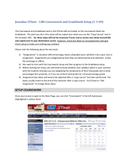 Jenzabar STInet &ndash; LMS Coursework and Gradebook Setup