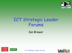 ICT Strategic Leader Forums - Ian Brewer formerly of Dorset ICT Team