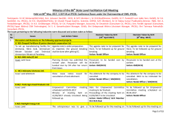 Minutes of the 86th State Level Facilitation Cell