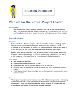 Project Initiation Document