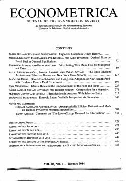 Econometrica Vol.82 No.1