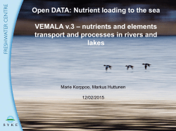Open DATA: Nutrient loading to the sea VEMALA v.3