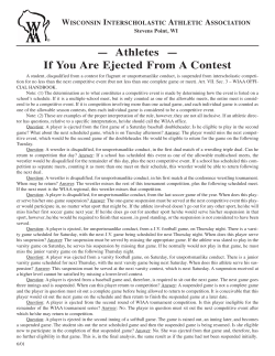 Athletes If You Are Ejected - Wisconsin Interscholastic Athletic