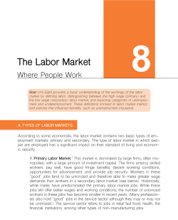 The Labor Market - Economic Literacy in Human Services