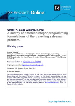 A survey of different integer programming formulations of the