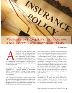 Management Liability Insurance - A Necessity for Today`s Law Firms