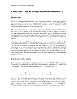 Central Limit Theorem For any population with a mean and standard