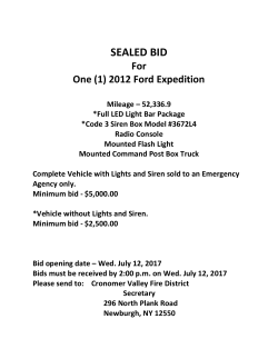 sealed bid - Cronomer Valley Fire Department