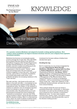 Meditate for More Profitable Decisions