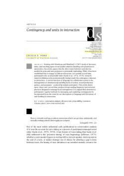 Contingency and units in interaction - UW