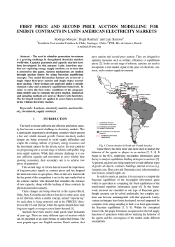 first price and second price auction modelling for energy contracts in