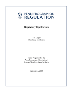 Gayer Regulatory Equilibrium - The Center for Regulatory