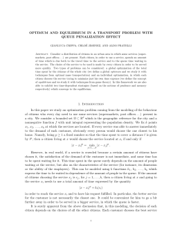 OPTIMUM AND EQUILIBRIUM IN A TRANSPORT - cvgmt
