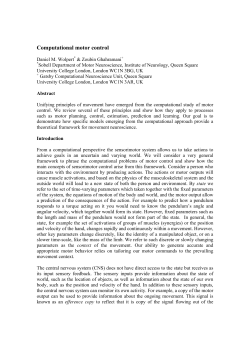 Computational motor control