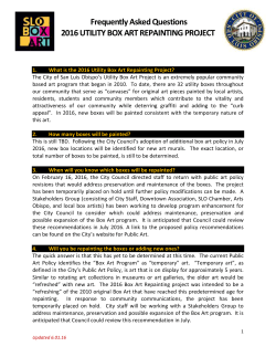 Frequently Asked Questions 2016 UTILITY BOX ART REPAINTING