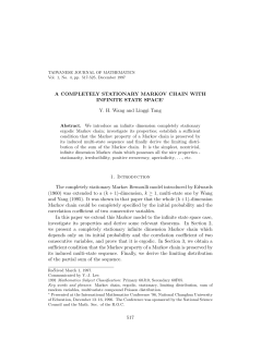A COMPLETELY STATIONARY MARKOV CHAIN WITH INFINITE