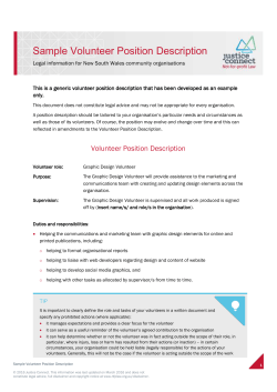 DOCX Sample Volunteer Position Description DOWNLOAD | 372.8KB