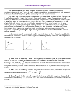 Curvilinear Bivariate Regression