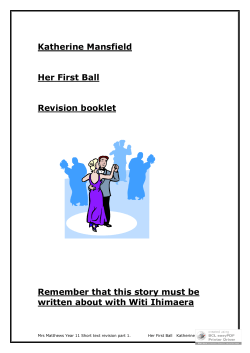 Katherine Mansfield Her First Ball Revision booklet