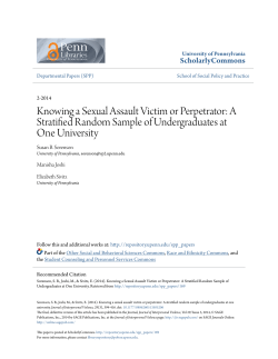 Knowing a Sexual Assault Victim or Perpetrator: A Stratified Random