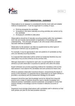 DIRECT OBSERVATION * GUIDANCE