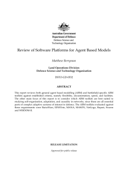 Review of Software Platforms for Agent Based Models