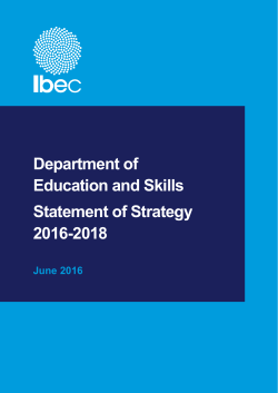Department of Education and Skills Statement of Strategy