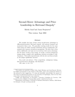 Second-Mover Advantage and Price Leadership in - cerge-ei