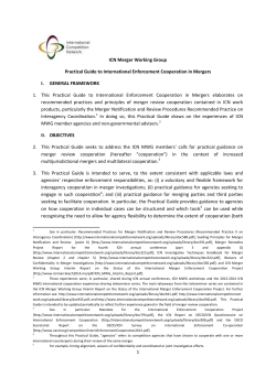 Practical Guide to International Enforcement Cooperation in Mergers