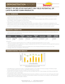 effect of relative maturity on yield potential of late