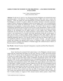 Korean Inbound Tourism to the Philippines