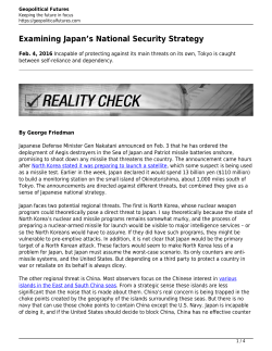 Examining Japan`s National Security Strategy
