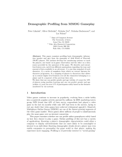 Demographic Profiling from MMOG Gameplay