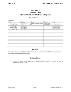 Channel Models for 45 GHz WLAN Systems