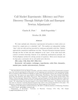 Call Market Experiments: Efficiency and Price Discovery Through