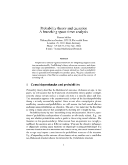 Probability theory and causation A branching space