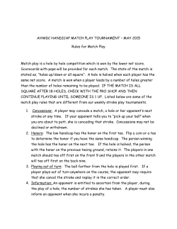 AHWGC HANDICAP MATCH PLAY TOURNAMENT