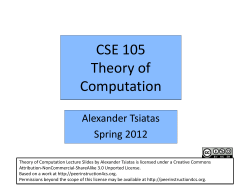 CSE 105 Theory of Computability