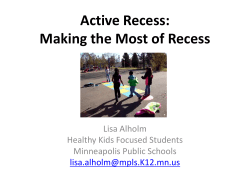 Active Recess - Action for Healthy Kids