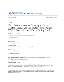 Fluid Consumption and Sweating in National Football League and